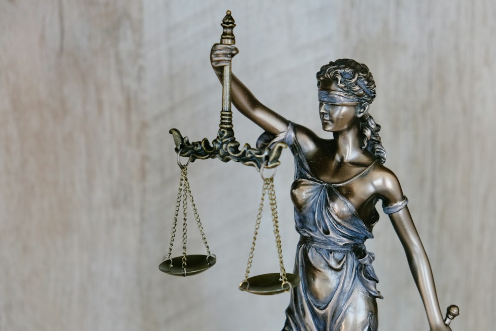 Scales of justice and legal documents